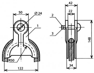 Коуш вилочный под серьгу КС-006