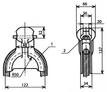 Коуш вилочный под пестик КС-007 Коуш вилочный под пестик КС-007