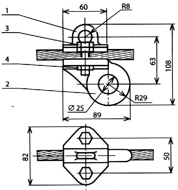 Зажим с ушком КС-040